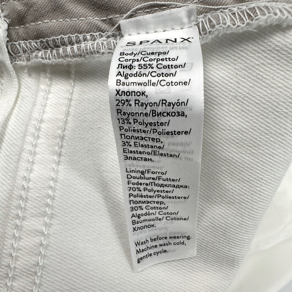 Spanx Stretch Twill White 4" Mid-Rise Shorts Pull-On Sculpting Comfort Fit XL - Picture 10 of 12